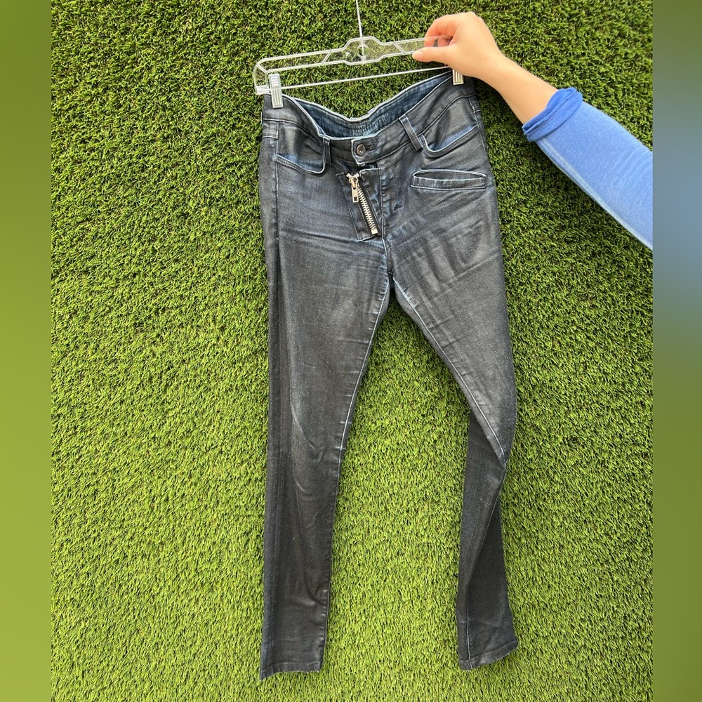 Brian Lightenberg for Kill City wax coated distressed low rise jeans size 28